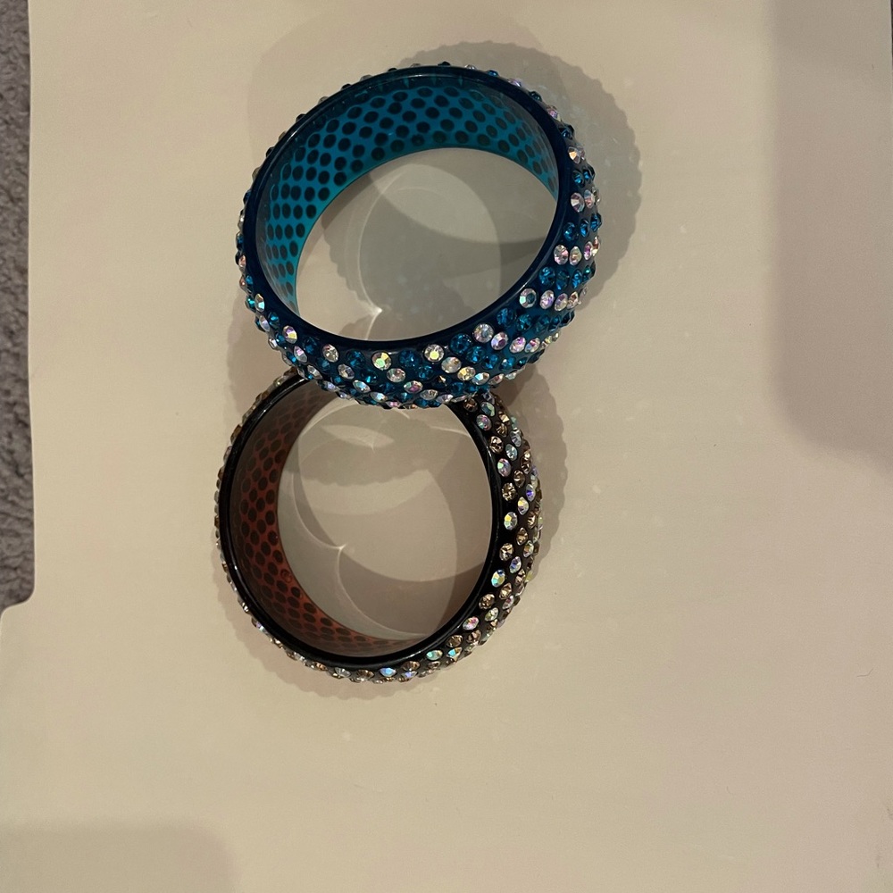 Bundle of acrylic bangle bracelets